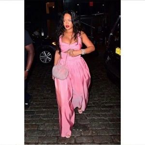 NWT Choosy KiKi Twist Front Blush Pink Extra Wide Leg Jumpsuit